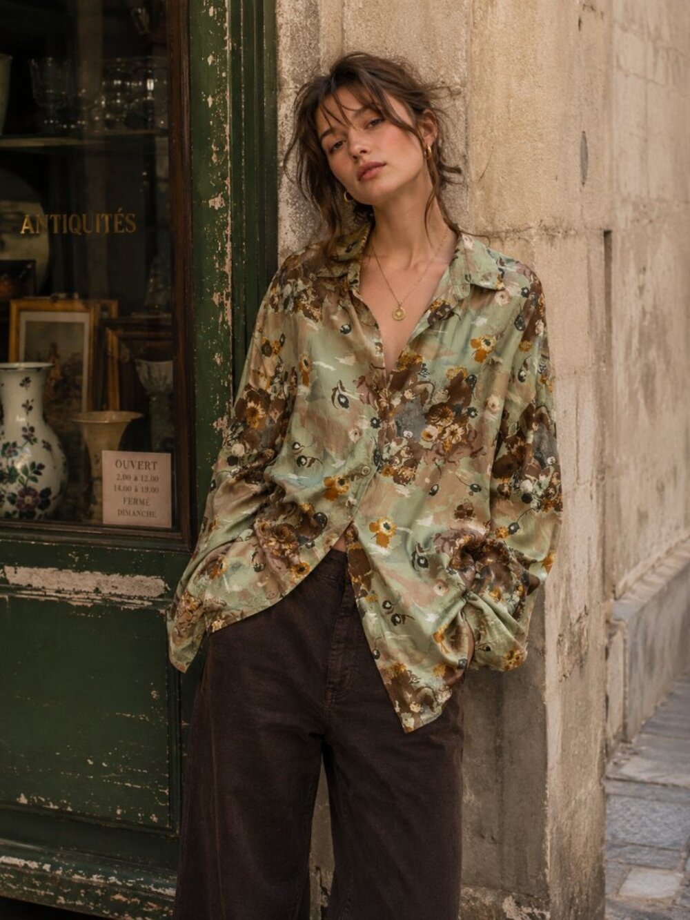 Vintage Made-in-Italy Floral Button-Up Shirt Milan Find